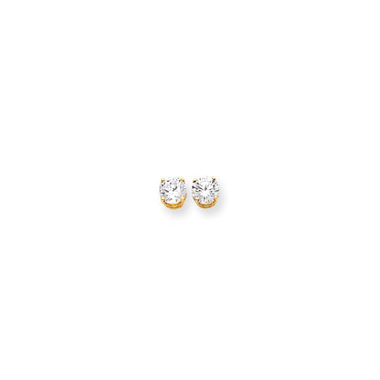 14k Yellow Gold 6mm Cubic Zirconia Earrings XE73CZ