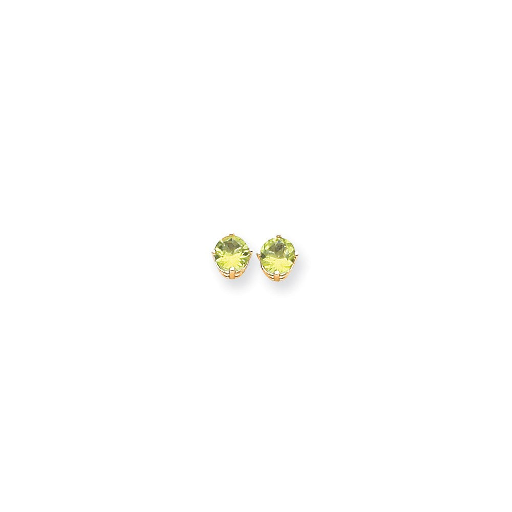 14k Yellow Gold 6mm Peridot Earrings XE73PE