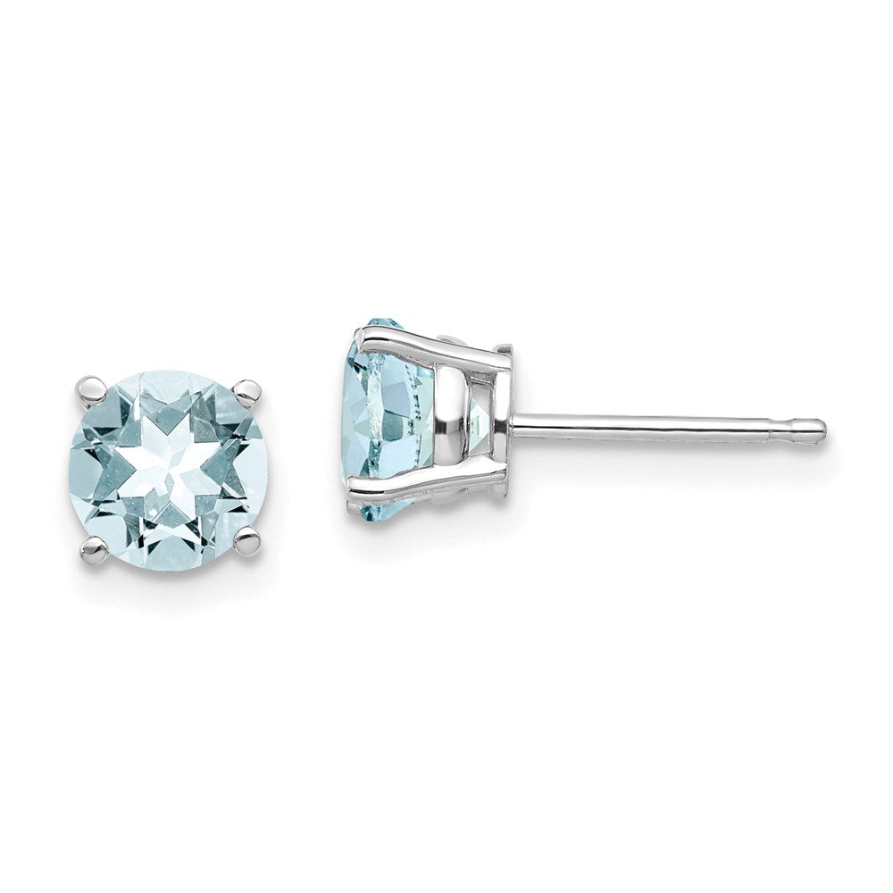 14k White Gold Aquamarine Earrings XE73WAQ-B