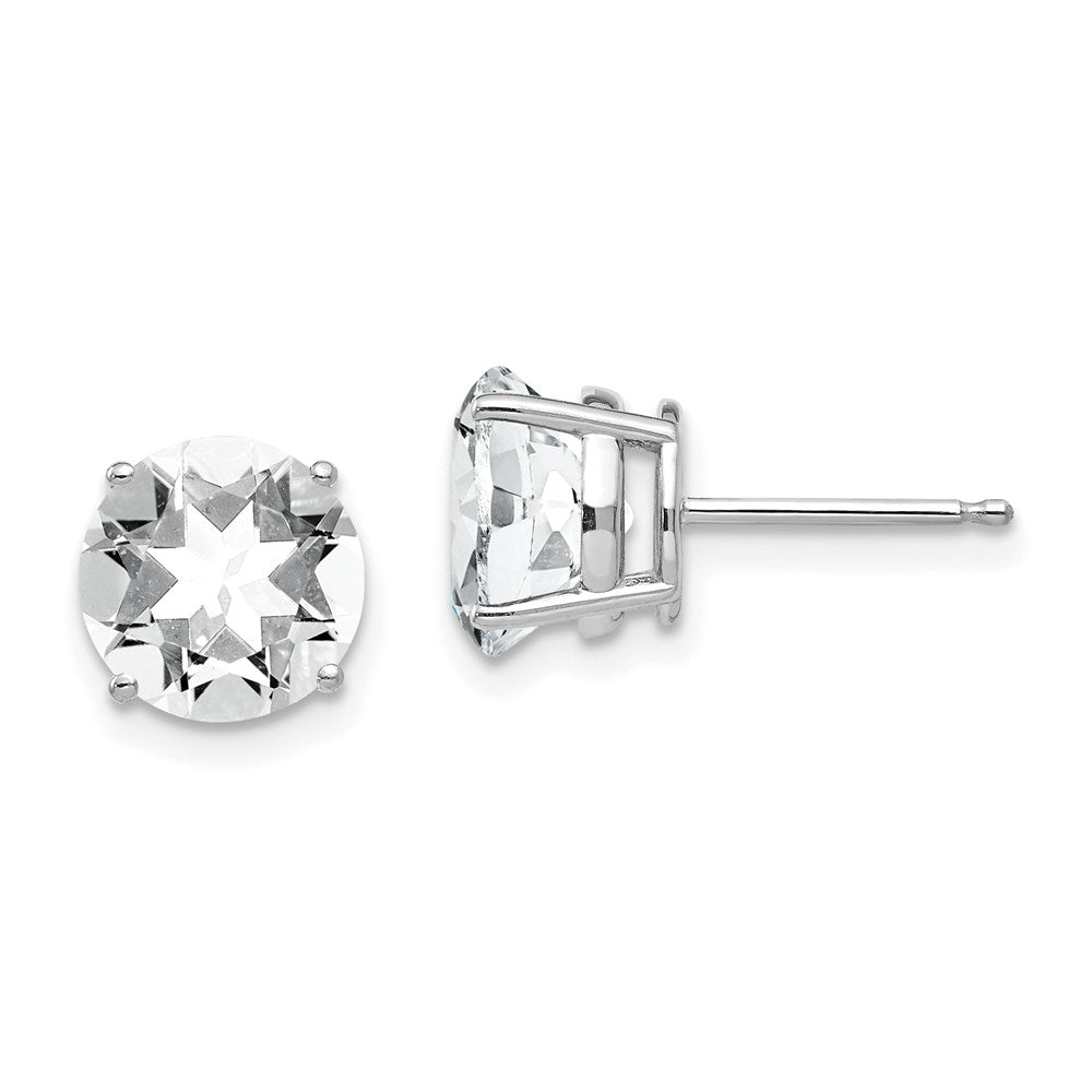 14k White Gold 8mm Cubic Zirconia Earrings XE75WCZ