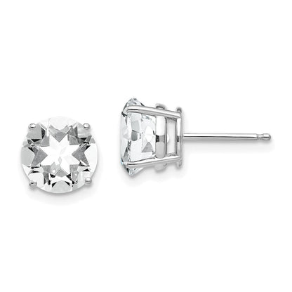14k White Gold 8mm Cubic Zirconia Earrings XE75WCZ