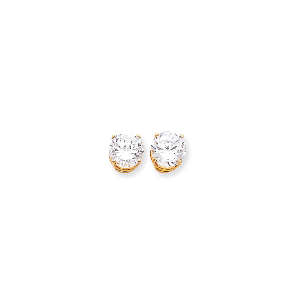 14k Yellow Gold 10mm Cubic Zirconia Earrings XE77CZ