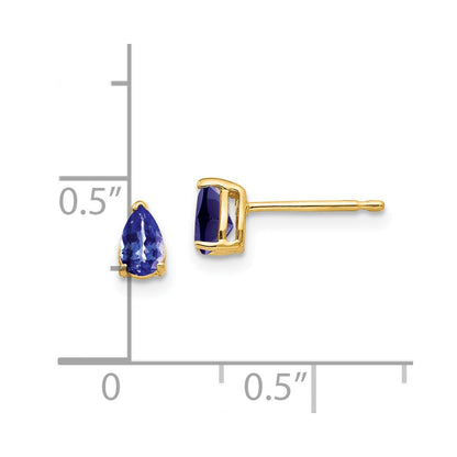 14k Yellow Gold 5x3mm Pear Tanzanite earring