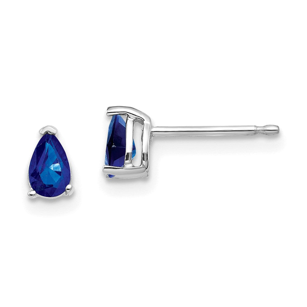 14k White Gold Sapphire Earrings XE78WS-B