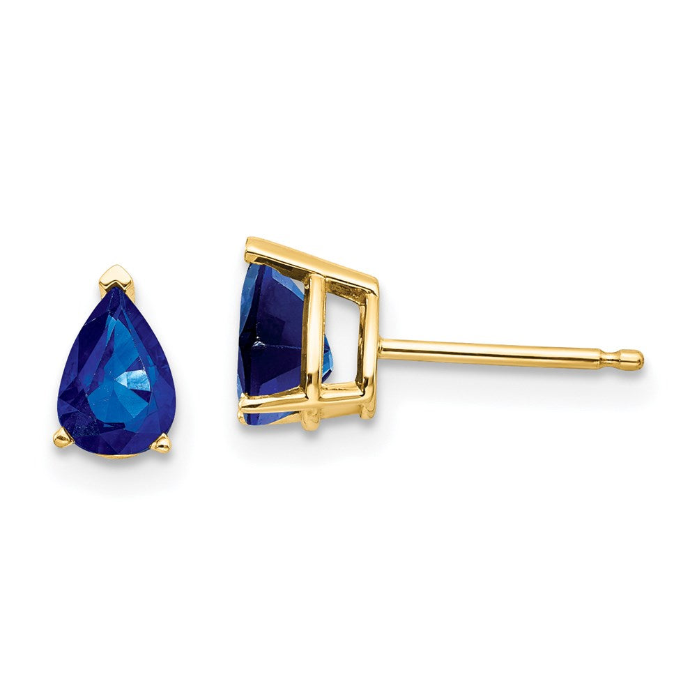 14k Yellow Gold Sapphire Post Earrings XE79S-B