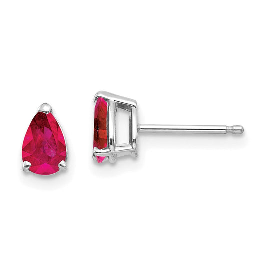 14k White Gold Ruby Earrings XE79WR-B
