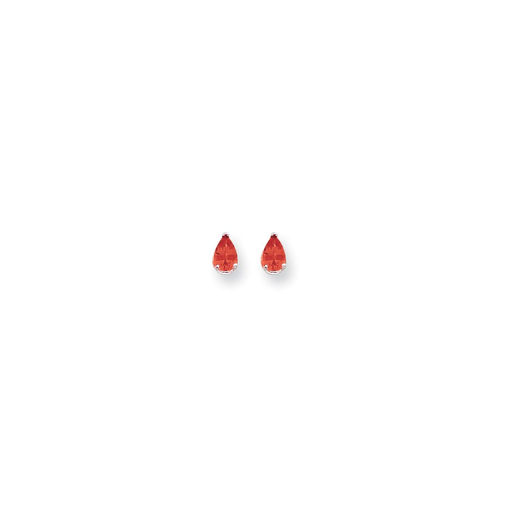 14k White Gold 6x4mm Pear Ruby Earrings XE79WR