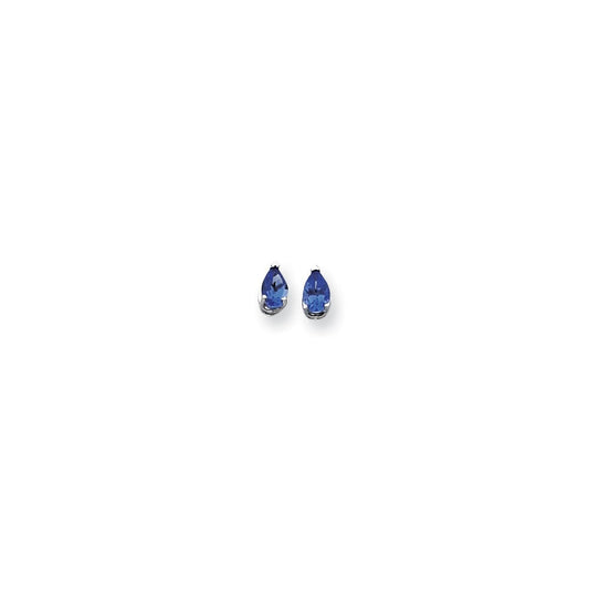 14k White Gold 6x4mm Pear Sapphire Earrings XE79WS