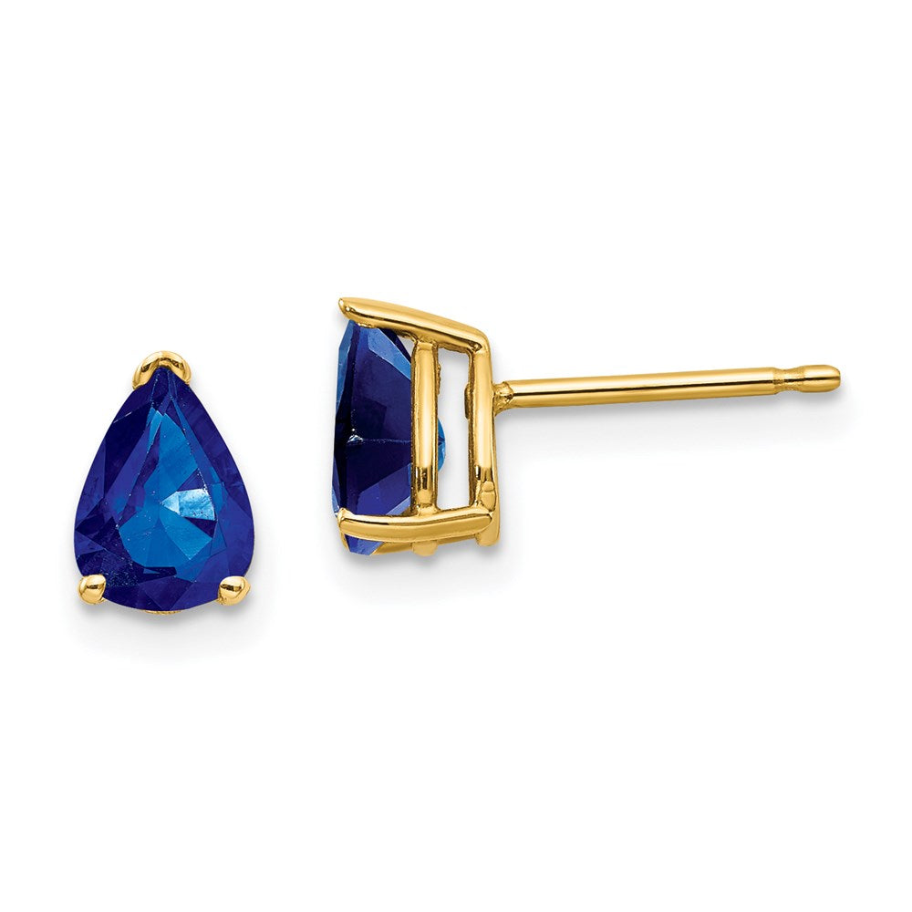 14k Yellow Gold Sapphire Post Earrings XE80S-B