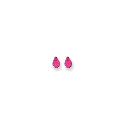 14k Yellow Gold 7x5mm Pear Pink Sapphire Earrings XE80SP