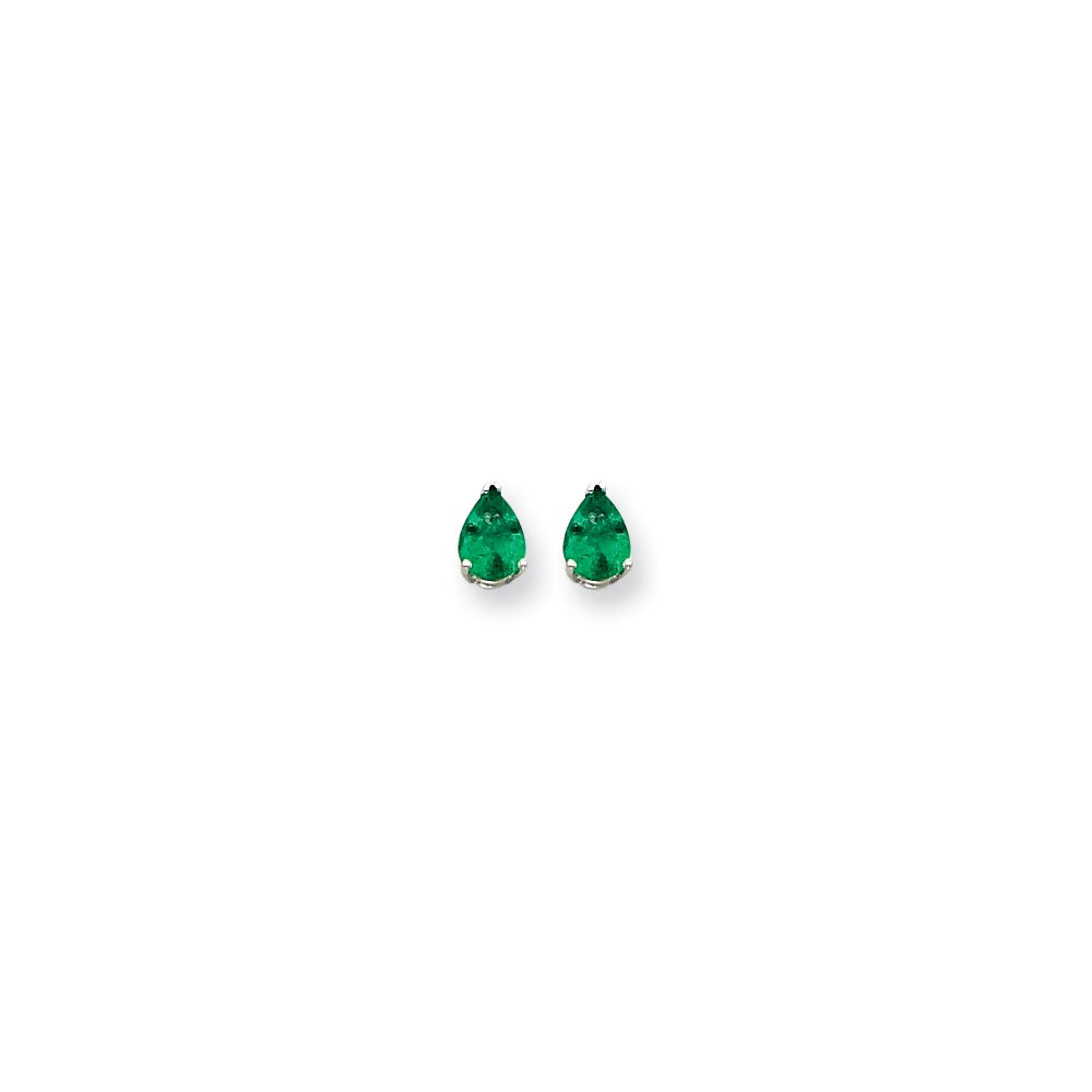14k Yellow Gold Emerald pear stud Earrings XE80WE