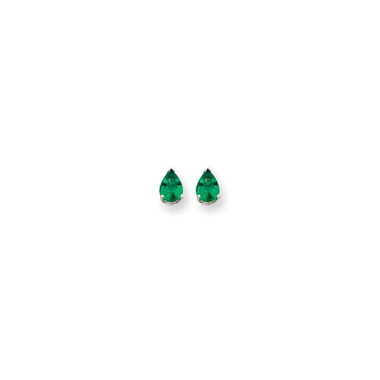 14k Yellow Gold Emerald pear stud Earrings XE80WE