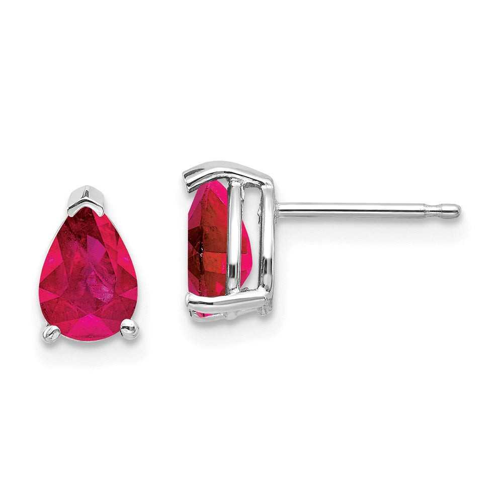 14k White Gold Ruby Earrings XE80WR-B