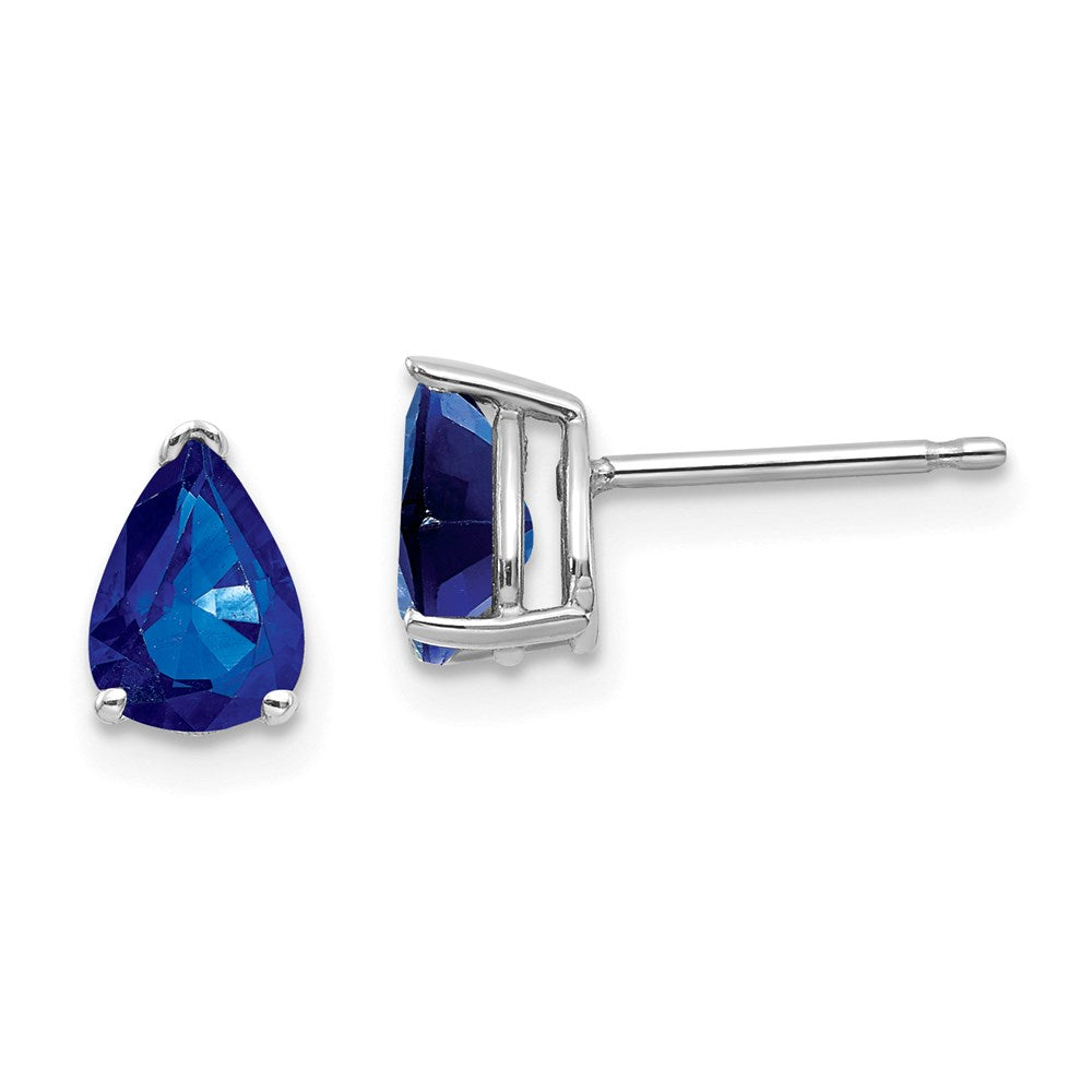 14k White Gold Sapphire Earrings XE80WS-B