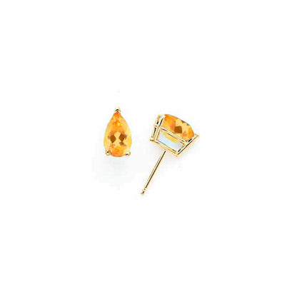 14k Yellow Gold 8x5mm Pear Citrine Earrings XE81CI
