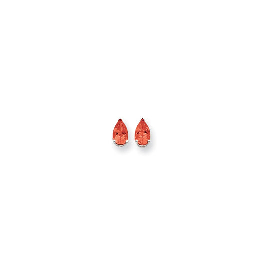14k White Gold 8x5mm Pear Ruby Earrings XE81WR