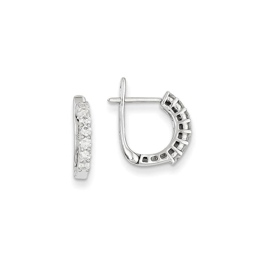 14k White Gold AA Quality Completed Fancy Real Diamond Earrings XE824AA