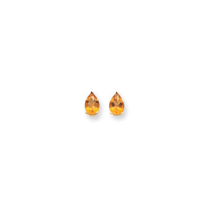 14k Yellow Gold 9x6mm Pear Citrine Earrings XE82CI