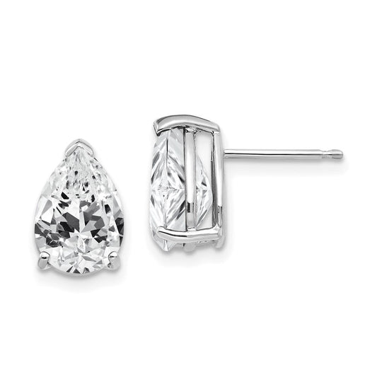 14k White Gold Cubic Zirconia Pear Stud Earrings XE83WCZ