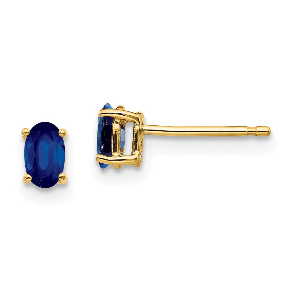 14k Yellow Gold Sapphire Post Earrings XE85S-B