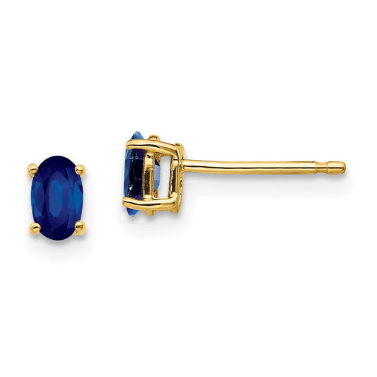 14k Yellow Gold Sapphire Post Earrings XE85S-B