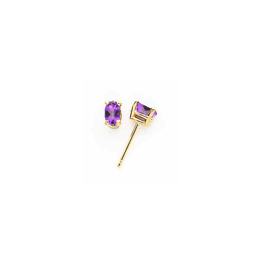 14k Yellow Gold 5x3mm Oval Tsavorite Earrings XE85TV