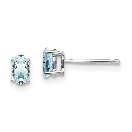 14k White Gold Aquamarine Earrings XE85WAQ-B