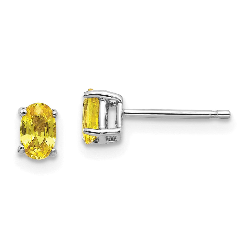 14k White Gold Yellow Sapphire Earrings XE85WYS-B