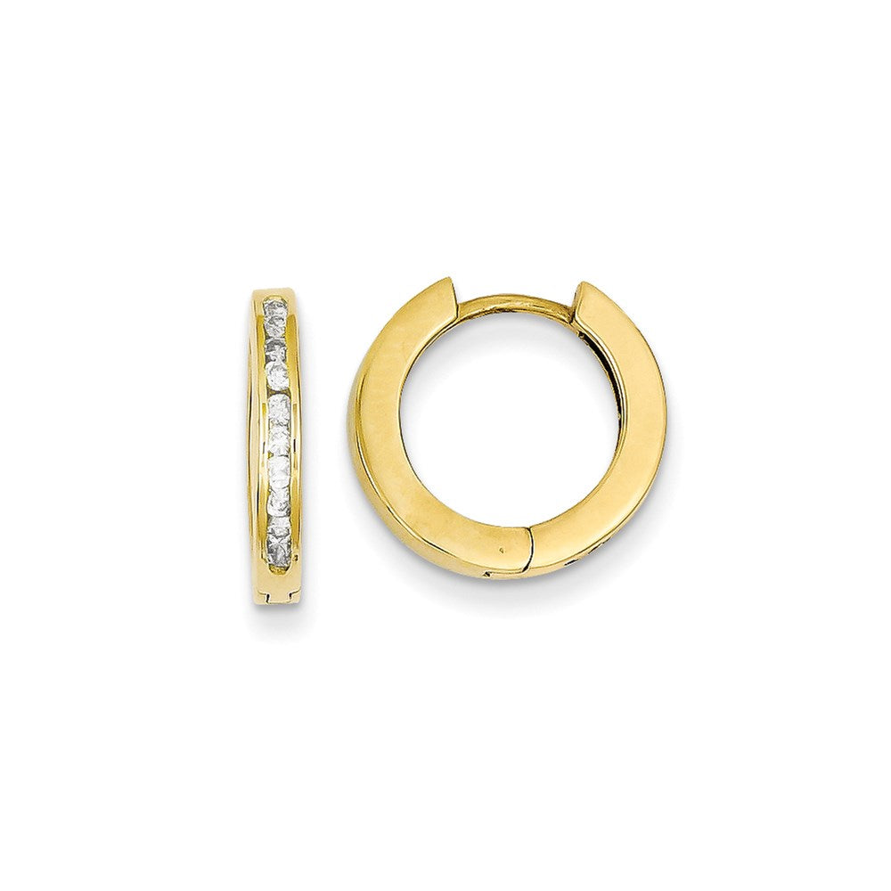 14k Yellow Gold Real Diamond Hinged Earrings XE860AA