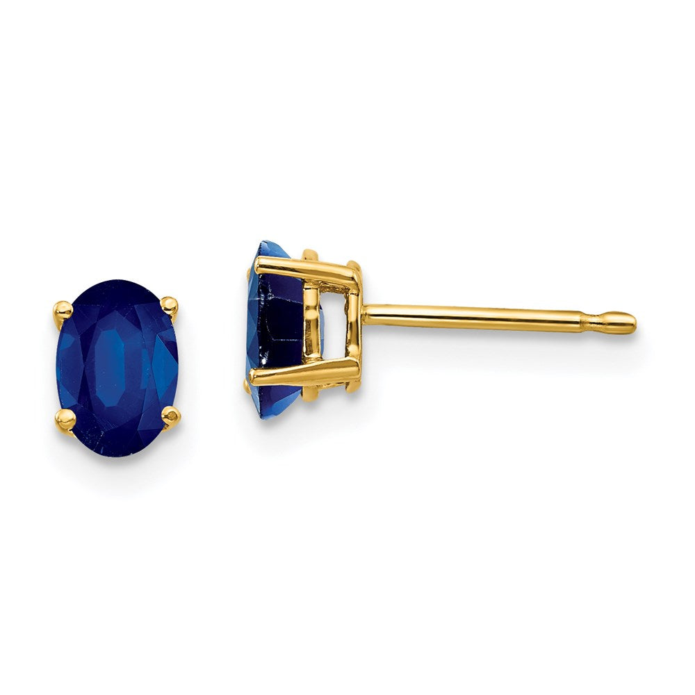 14k Yellow Gold Sapphire Post Earrings XE86S-B