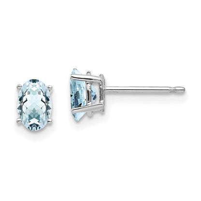14k White Gold Aquamarine Earrings XE86WAQ-B
