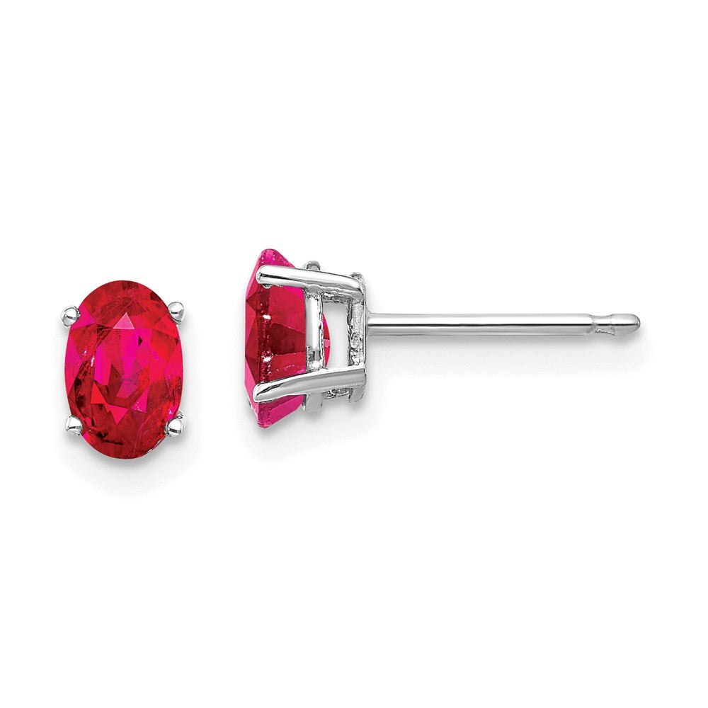 14k White Gold Ruby Earrings XE86WR-B