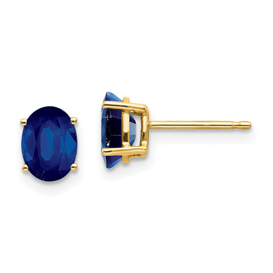 14k Yellow Gold Sapphire Post Earrings XE87S-B