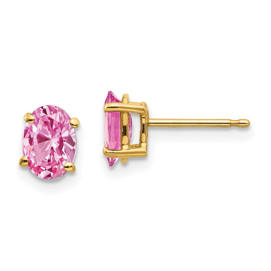 14k Yellow Gold Pink Sapphire Earrings XE87SP-B