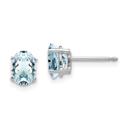 14k White Gold Aquamarine Earrings XE87WAQ-B