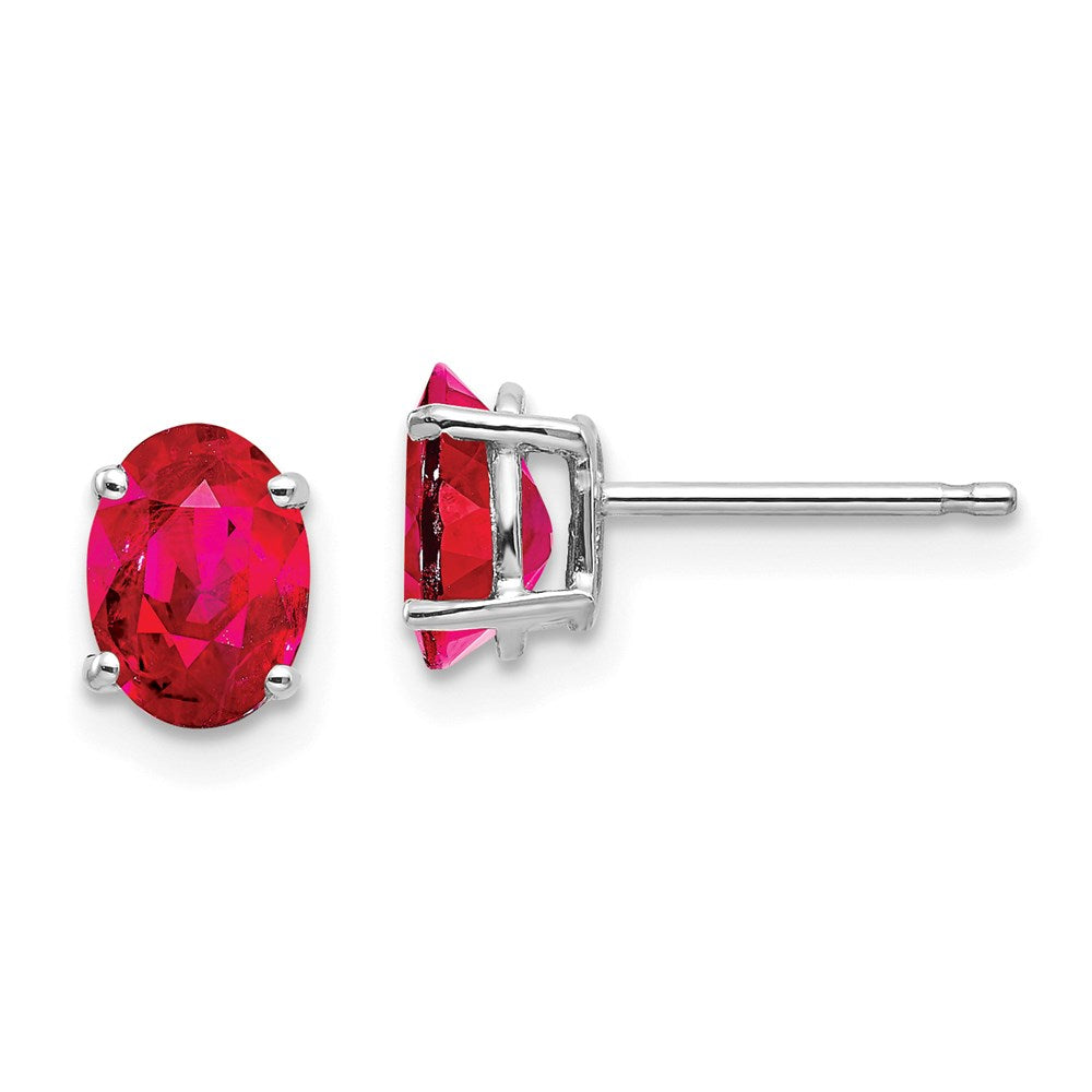 14k White Gold Ruby Earrings XE87WR-B