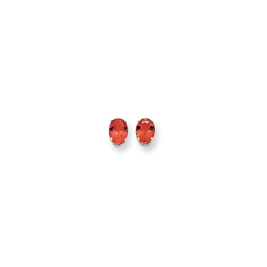 14k White Gold 8x6mm Oval Ruby Earrings XE88WR