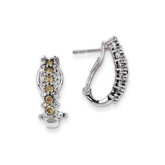 14k Yellow Gold WG Wht. & Champ. Dia Earrings XE892AA