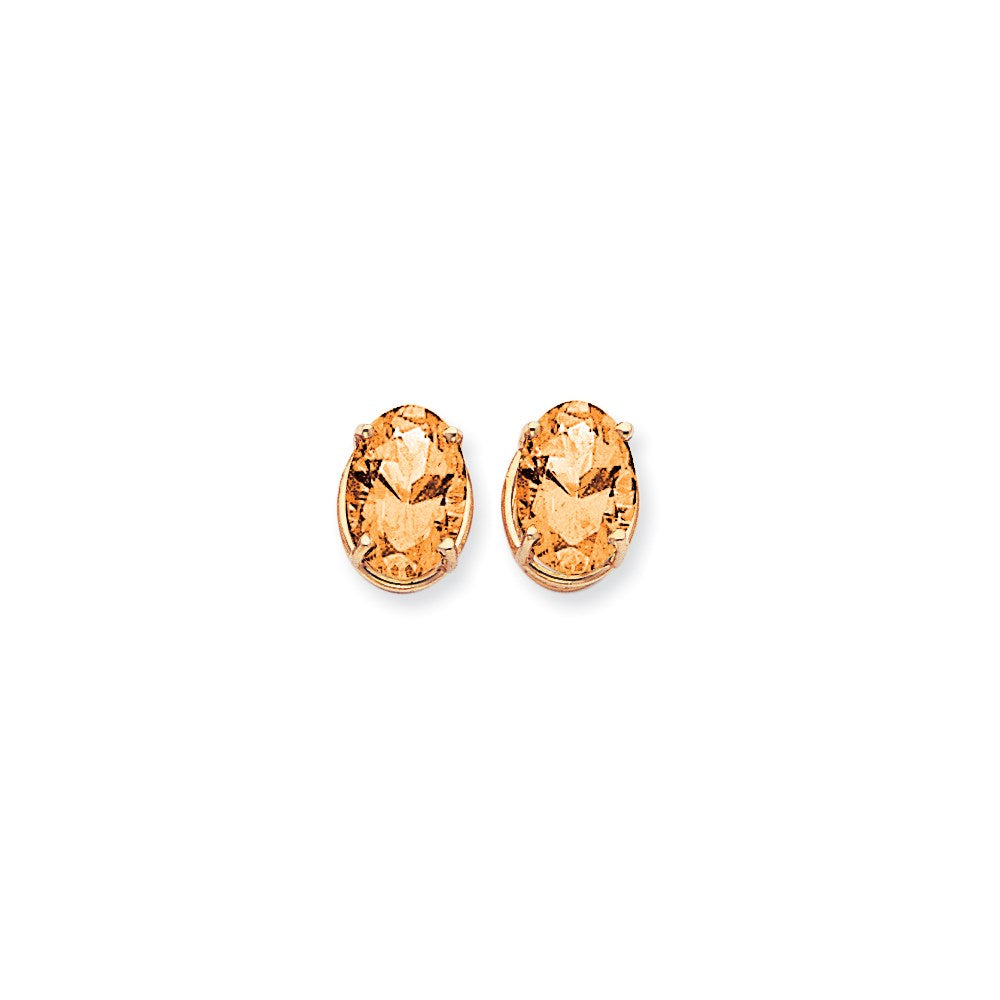 14k Yellow Gold 14x10mm Oval Citrine Earrings XE92CI
