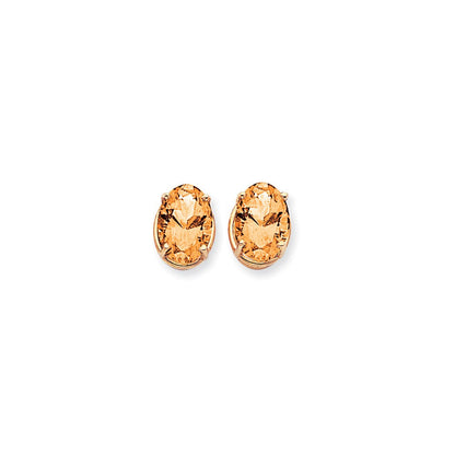 14k Yellow Gold 14x10mm Oval Citrine Earrings XE92CI