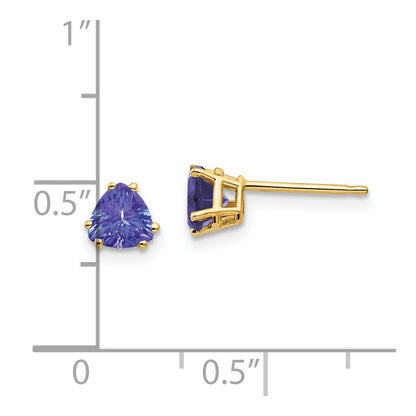 14k Yellow Gold 5mm Tanzanite earring