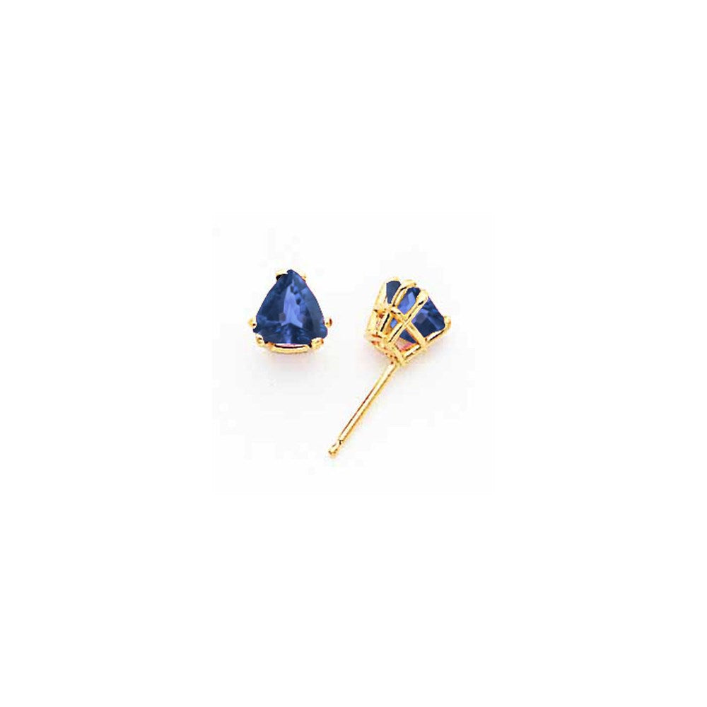 14k Yellow Gold 6mm Sapphire Earrings XE94S