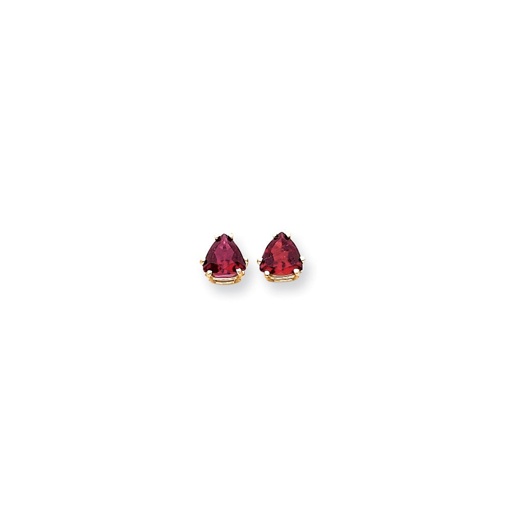 14k Yellow Gold 7mm Created Ruby Earrings XE95CR