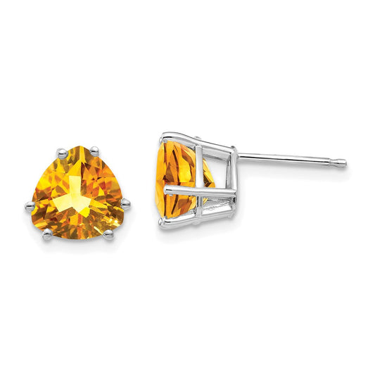 14k Yellow Gold Citrine Trillion Stud Earrings XE96WCI