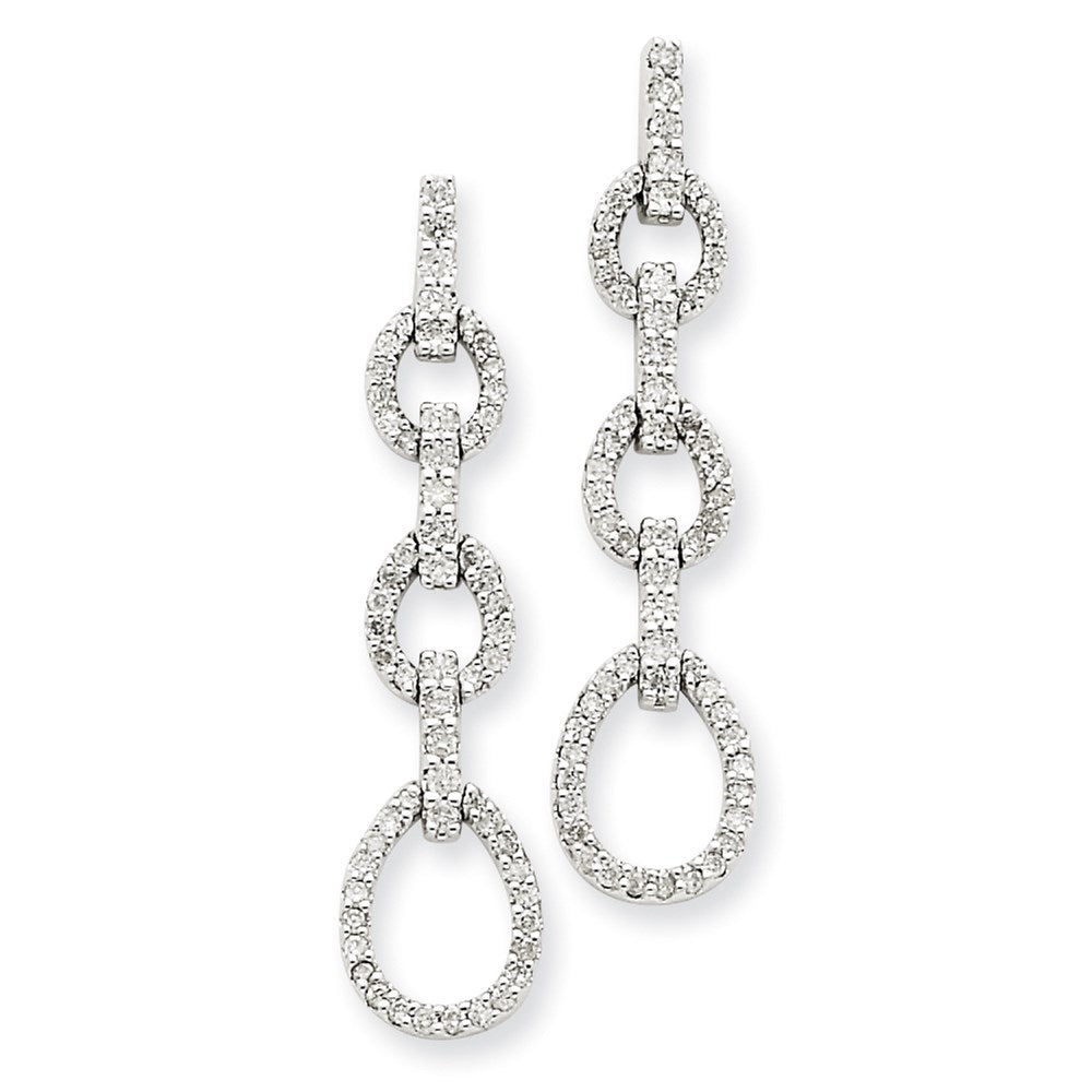 14k White Gold Real Diamond Teardrop Earrings XE998A