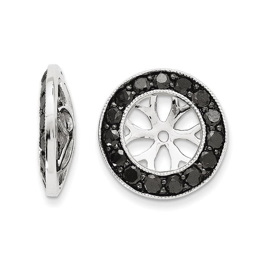 14k White Gold Black Diamond Earring Jackets