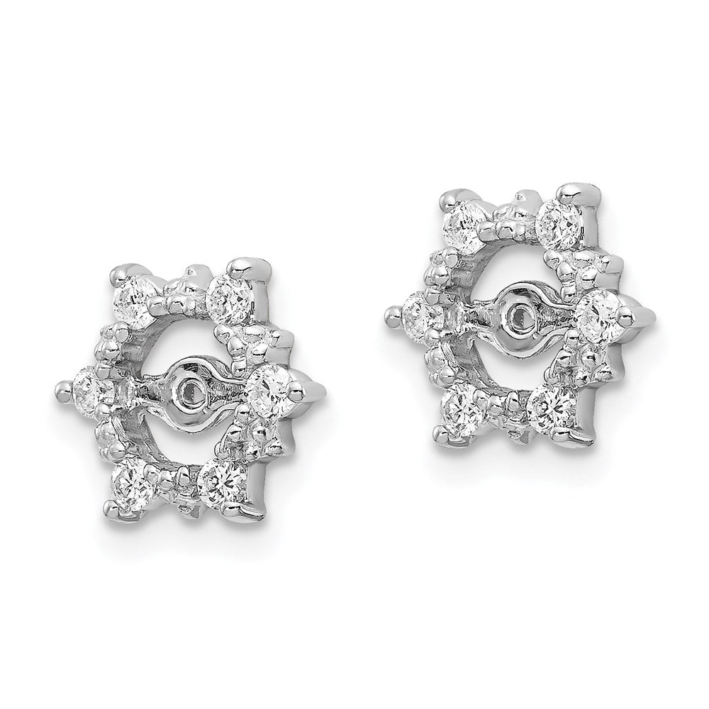 14k White Gold AAA Diamond earring jacket
