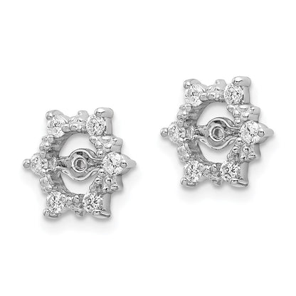 14k White Gold AAA Diamond earring jacket