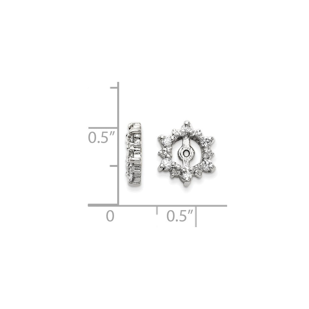 14k White Gold AAA Diamond earring jacket