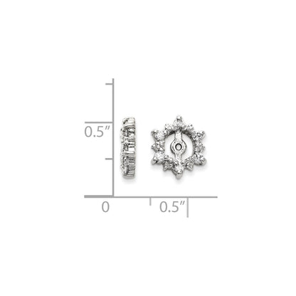 14k White Gold AAA Diamond earring jacket